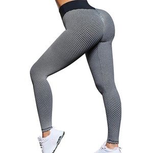 Sexy Butt Lifting Leggings for Women grey Honeycomb size medium